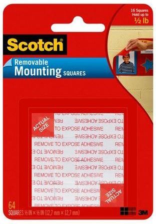 SCOTCH REMOVBLE MOUNT SQRS 1X1