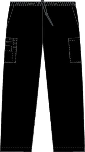 DRAWSTRING SCRUB PANT-BLK-SM