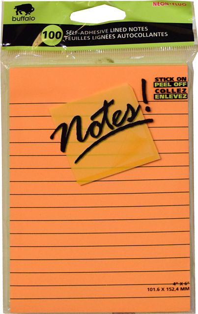 ADHESIVE NOTES 4x6 NEON 100