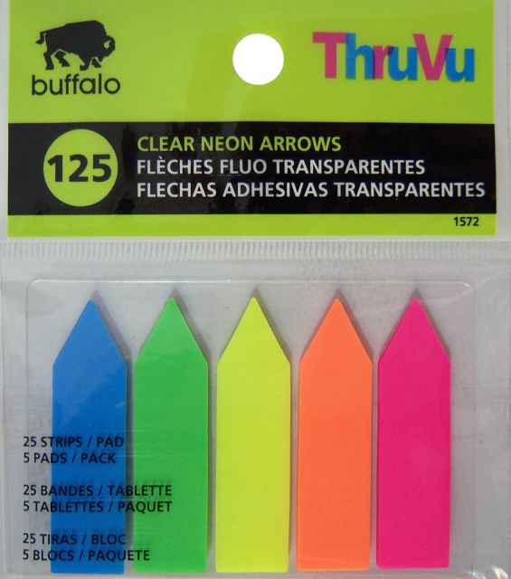 ARROW STRIP 125PK CLEAR NEON