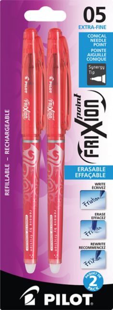 GEL PEN .5MM 2PK RED FRIXION