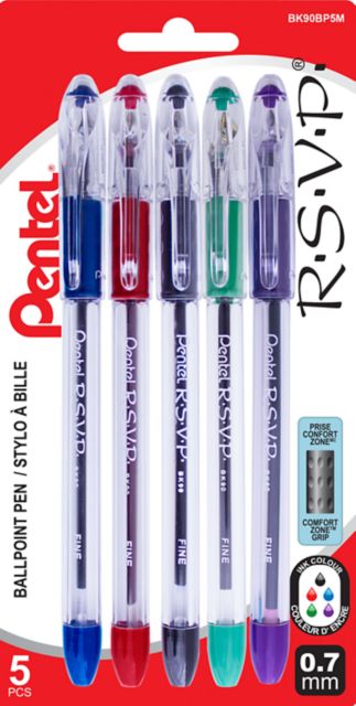 PEN/FINE RSVP 0.7MM 5PK ASST